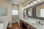 Large Bathroom with Double Sinks and Vanity